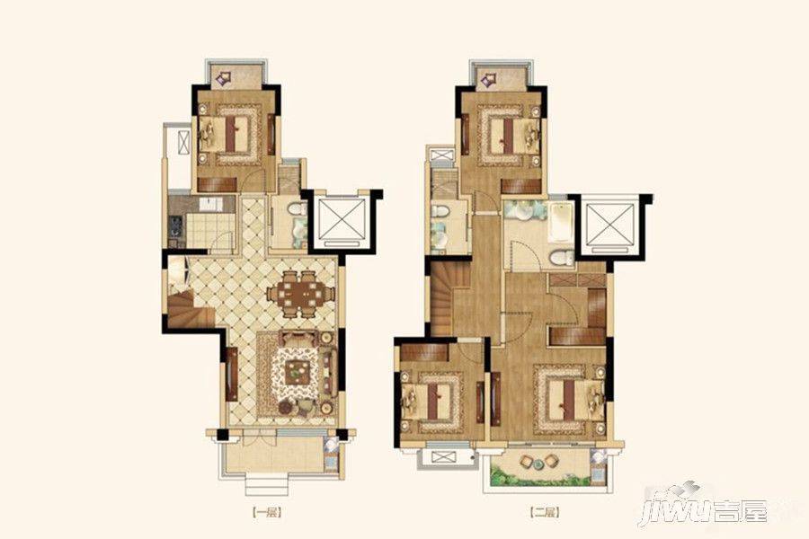 中南君悦府4室2厅3卫126㎡户型图