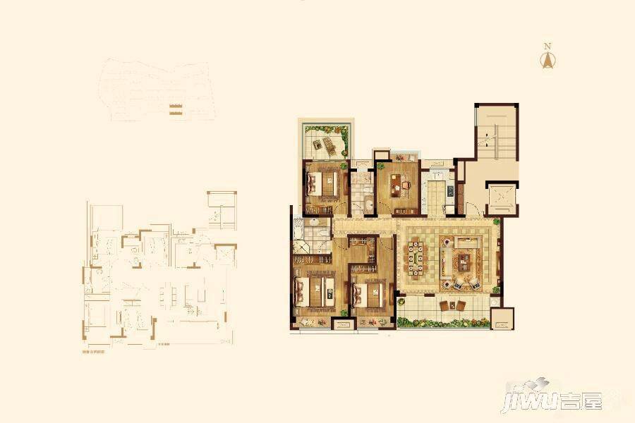 蓝光雍锦园4室2厅2卫143㎡户型图