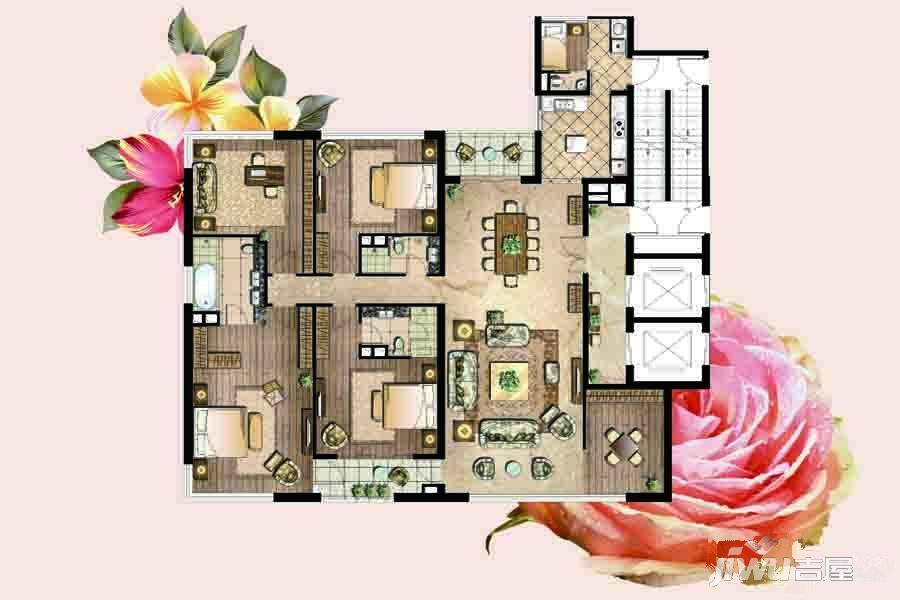 茂业天地观园5室2厅3卫300㎡户型图