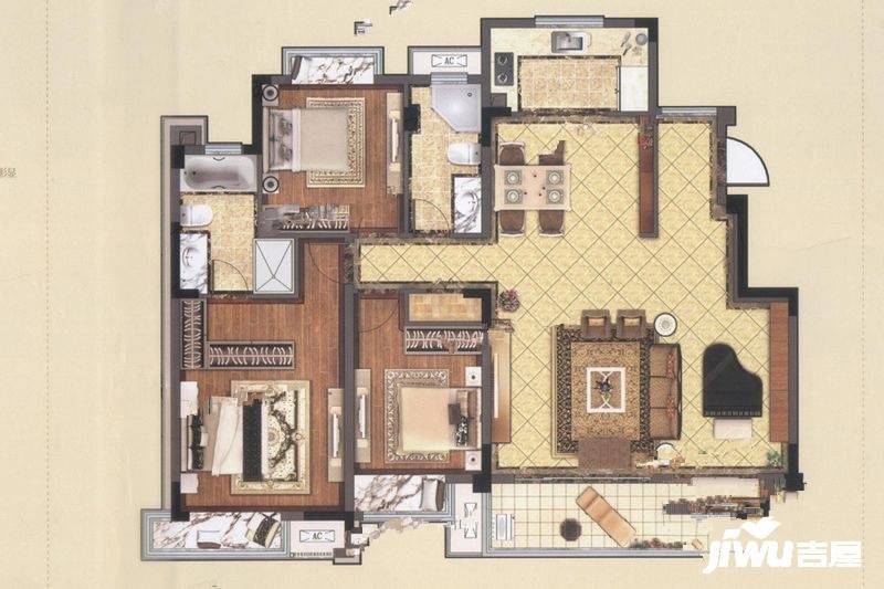 融侨悦府3室2厅2卫139㎡户型图