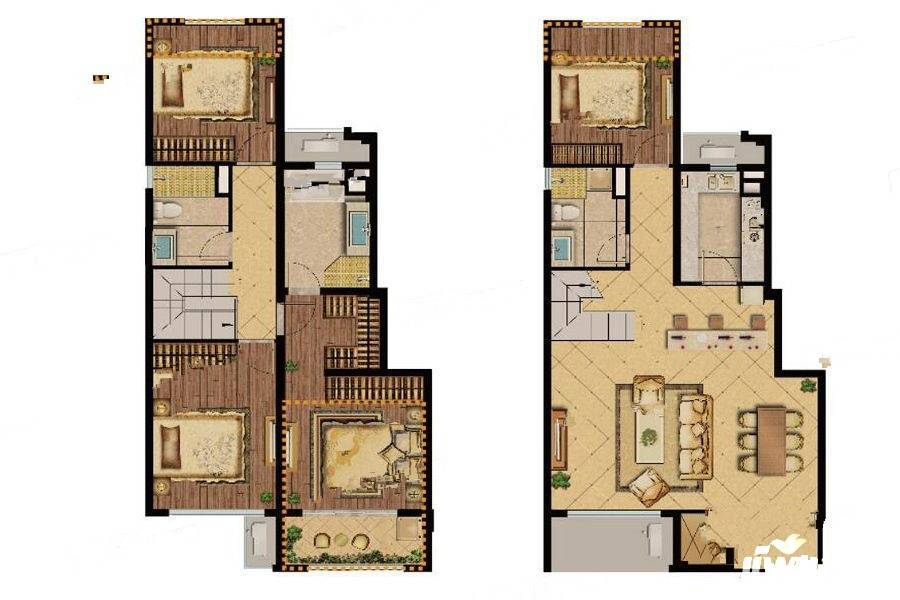 中海英伦观邸3室2厅3卫156㎡户型图