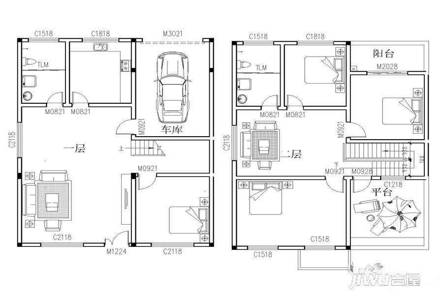 蔡都社区4室2厅2卫185㎡户型图