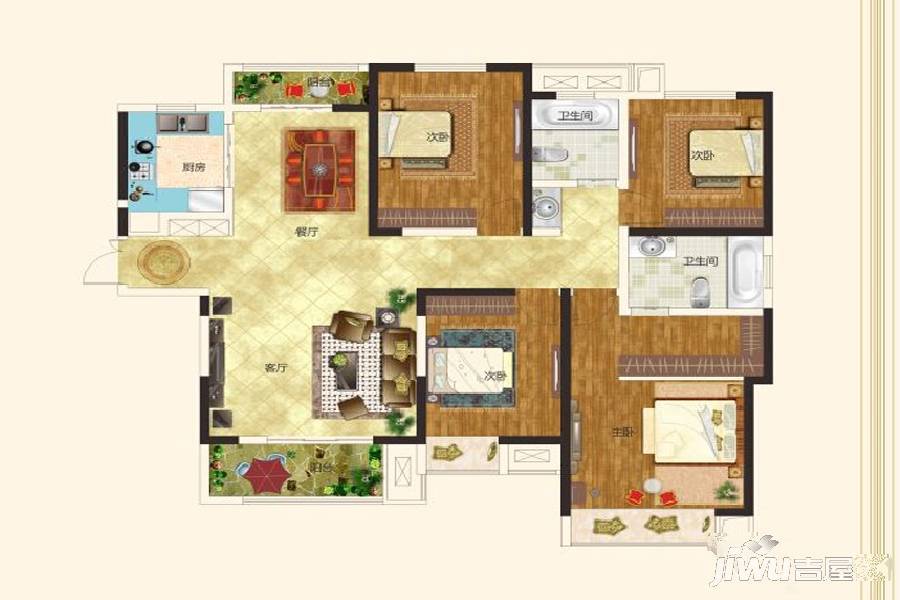 东方今典高铁新城4室2厅2卫157㎡户型图