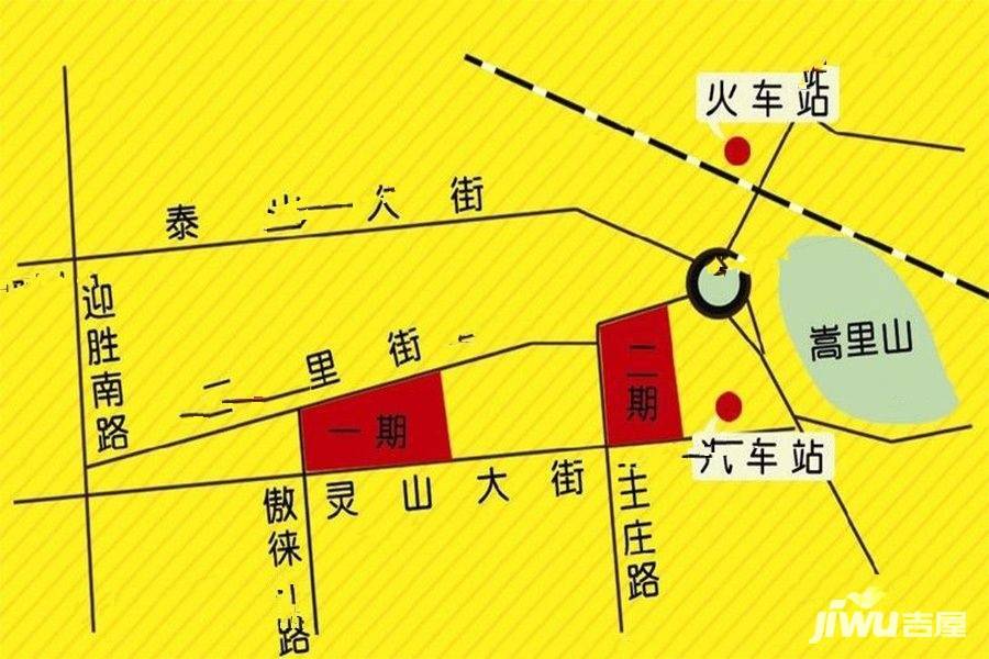 泰山三里屯位置交通图图片