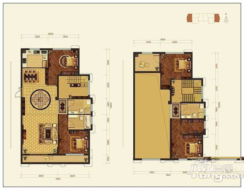 旺力城4室2厅3卫197.2㎡户型图