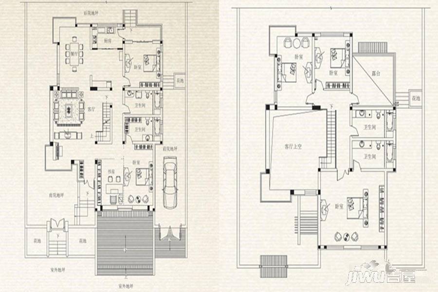 一山一墅5室2厅4卫328㎡户型图