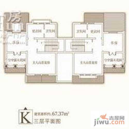 天泰蓝泉别墅2室1厅1卫67.4㎡户型图