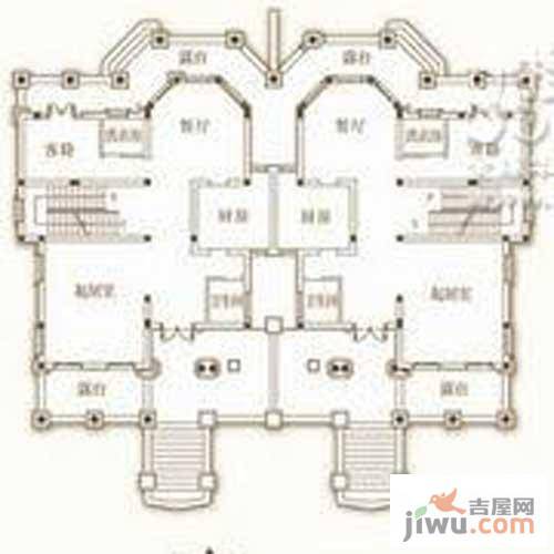 天泰蓝泉别墅3室2厅1卫118.3㎡户型图