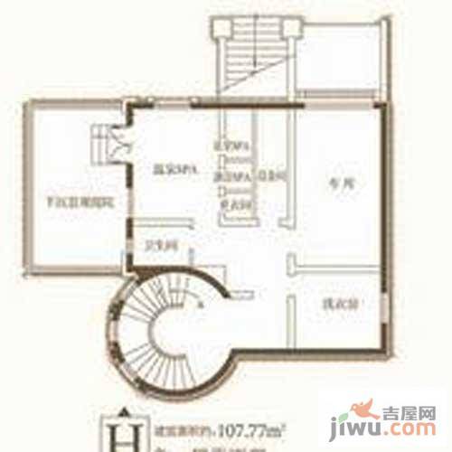 天泰蓝泉别墅3室1厅1卫107.8㎡户型图