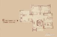 同德花园3室2厅1卫122.3㎡户型图