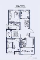 保利香雪山2室2厅1卫89㎡户型图