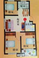 白沙上苑3室2厅1卫88㎡户型图