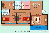 金福苑3室2厅2卫125㎡户型图