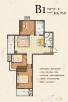 银河书香郡3室2厅1卫106㎡户型图