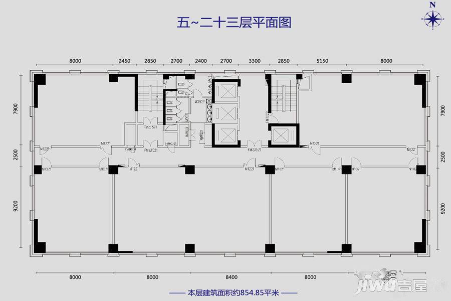 航运大厦普通住宅854.9㎡户型图