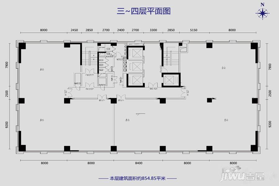 航运大厦普通住宅854.9㎡户型图