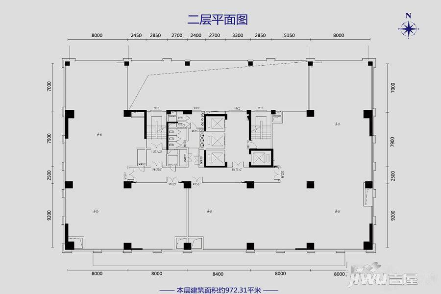 航运大厦普通住宅972.3㎡户型图