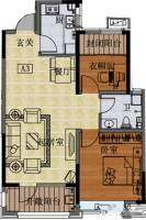 国信紫玉台3室2厅1卫81.2㎡户型图