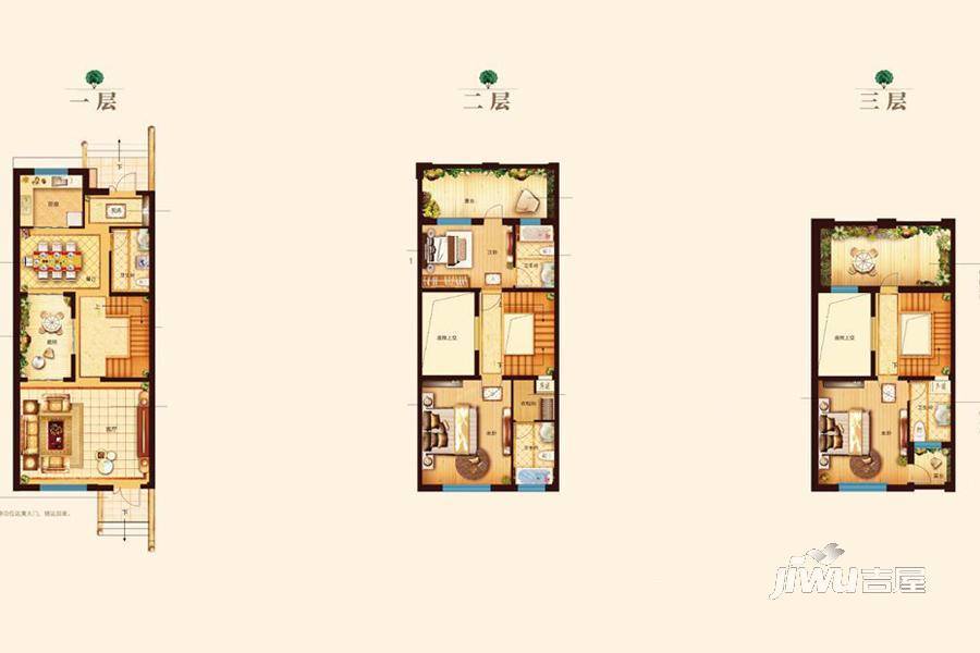 康大御金湾3室2厅4卫188㎡户型图