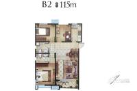 国信紫玉台3室2厅2卫115㎡户型图