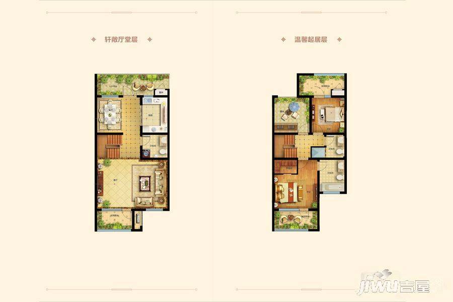 海铭听涛别院2室2厅2卫150㎡户型图