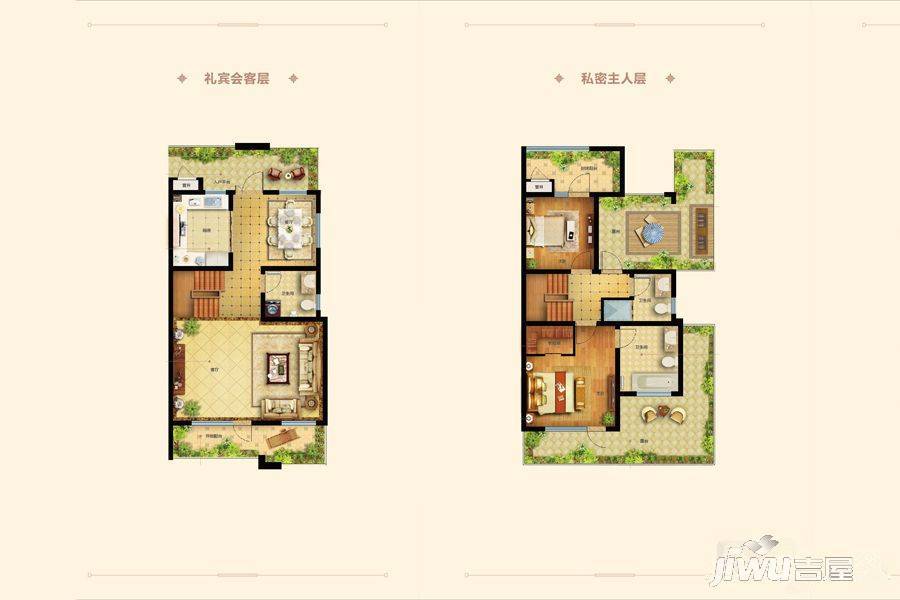 海铭听涛别院2室2厅2卫150㎡户型图