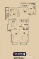 西海琪苑3室2厅1卫115.3㎡户型图