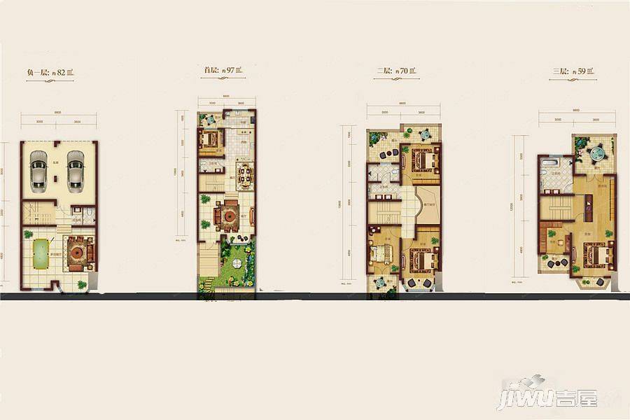 鼎峰中央公园6室2厅4卫308㎡户型图