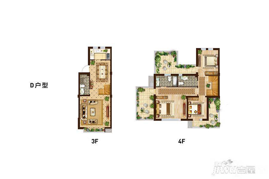 蔚蓝创新天地3室2厅3卫119㎡户型图