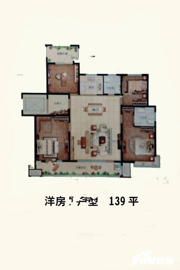 青特汇豪观邸4室2厅2卫139㎡户型图