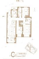 保利天汇3室2厅2卫128㎡户型图