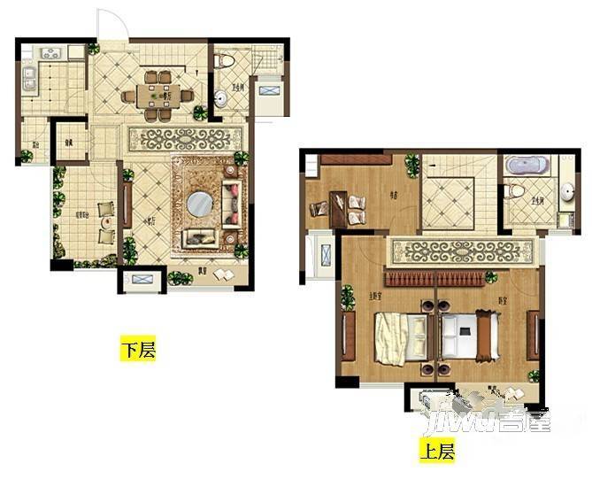 中环紫郡3室2厅2卫142㎡户型图