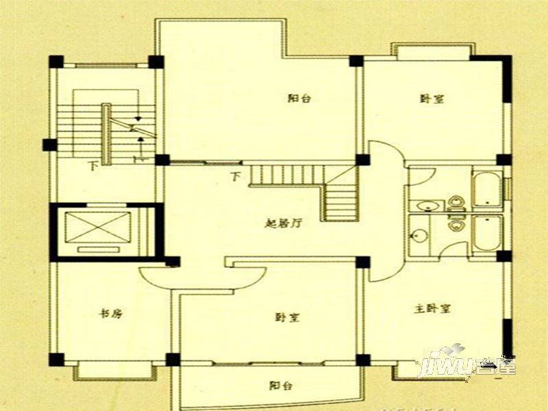 国飞尚城3室2厅2卫130㎡户型图