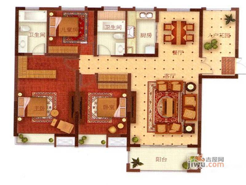 中建·城中壹号公馆3室2厅2卫145㎡户型图