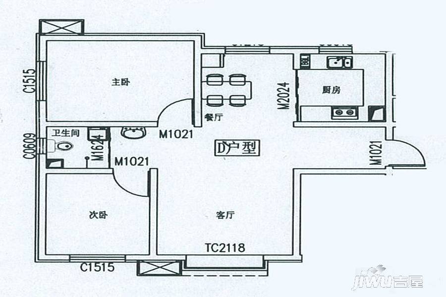 冠农汇景台2室2厅0卫103.4㎡户型图