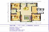 华源圣地欣城3室2厅2卫142.5㎡户型图