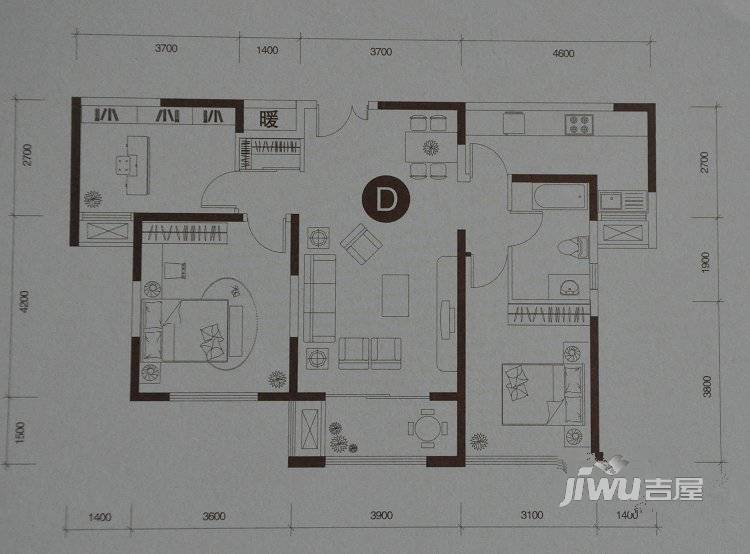 未来东岸华城3室2厅1卫121㎡户型图