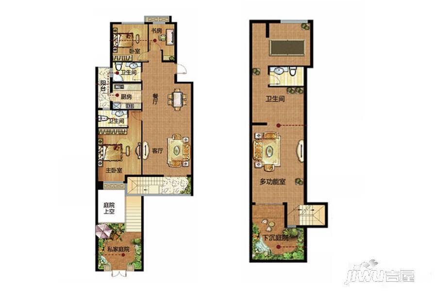 万城一品洋房3室2厅2卫125㎡户型图