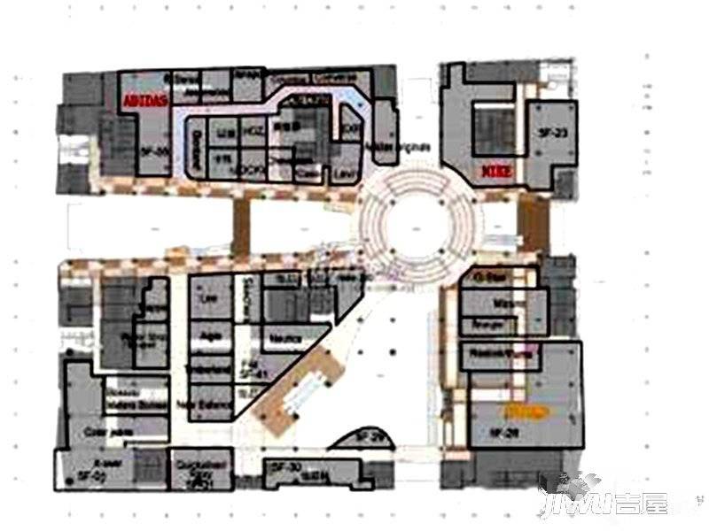 中粮大悦城30室0厅2卫2400㎡户型图