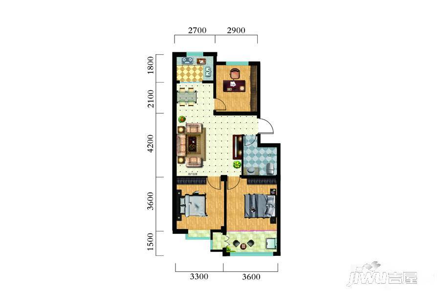 金辉嘉园3室1厅1卫89.1㎡户型图