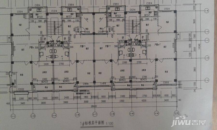 牟城春天3室2厅1卫106㎡户型图