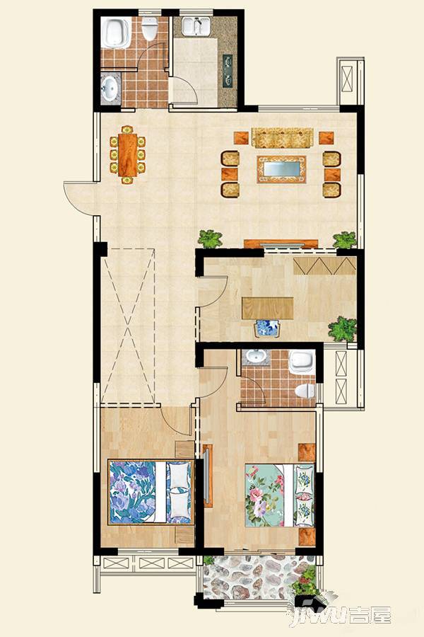 松隽阳光城3室2厅1卫143㎡户型图