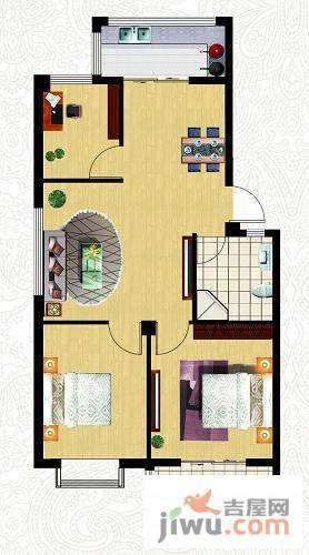 中正山庄3室2厅1卫84.6㎡户型图