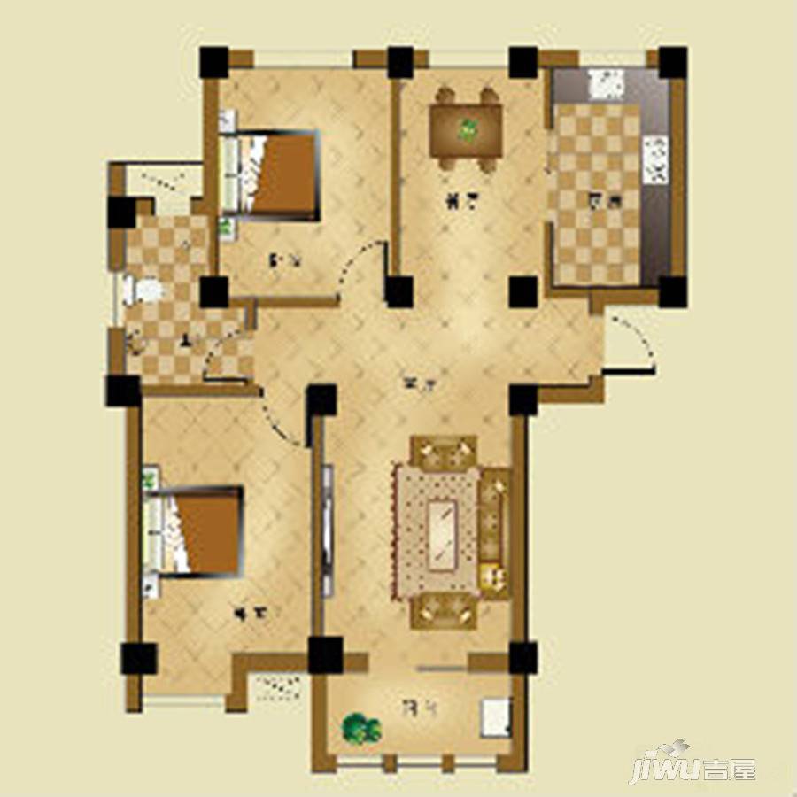 金日天玺2室1厅1卫90.8㎡户型图