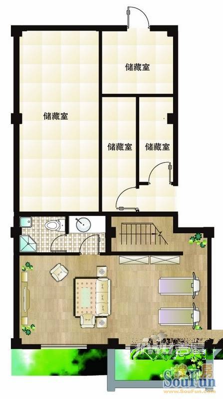 山海名苑3室2厅1卫151㎡户型图