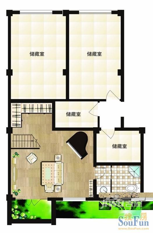 山海名苑3室1厅1卫157㎡户型图