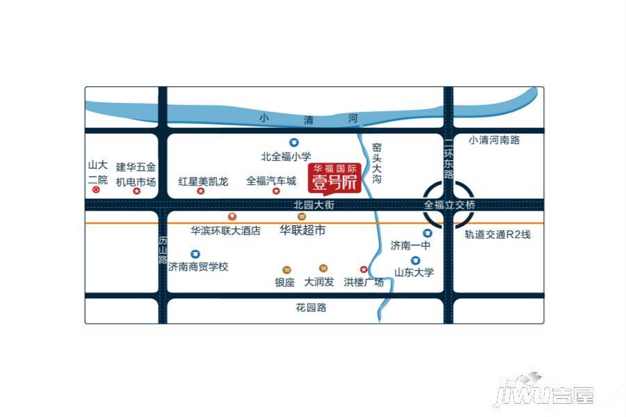 华福V+公寓位置交通图