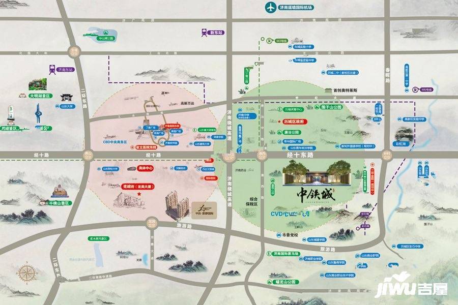 新中铁城位置交通图图片