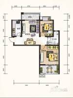 凯旋新城嘉苑2室2厅1卫96.3㎡户型图
