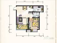 凯旋新城嘉苑1室2厅1卫69.5㎡户型图